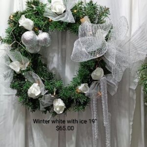 Winter White on Ice with lights